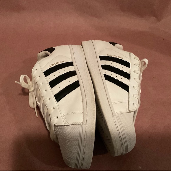 Men’s Adidas Superstar Athletic Shoes Size 9M Leather White - Picture 6 of 9